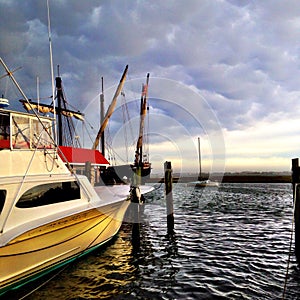 Outer banks North Carolina Morning boat