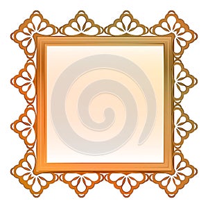 Outer decorated metallic bronze square frame
