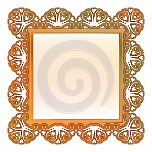 Outer lace decorated baroque bronze frame