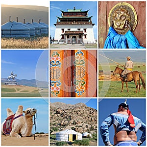 Outer Mongolia photos collage