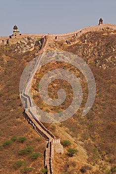 Outer Part of Great Wall of India in Jaipur