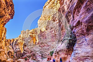 Outer Siq Canyon Hiking Entrance Petra Jordan