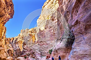 Outer Siq Canyon Hiking Entrance Petra Jordan