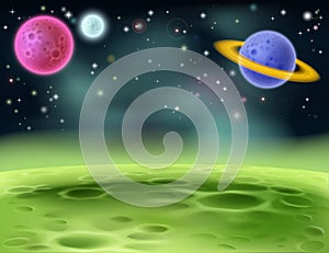 Outer Space Cartoon Background