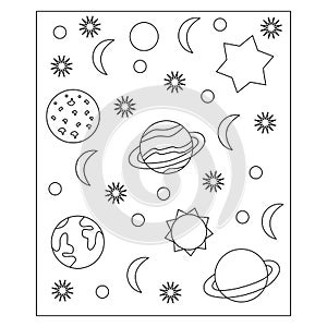 Outer Space Coloring Page