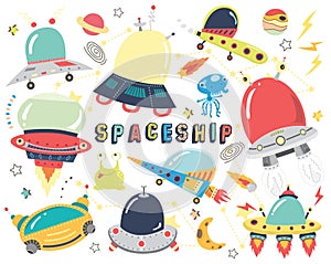 Outer space- Cute Spaceship Collections