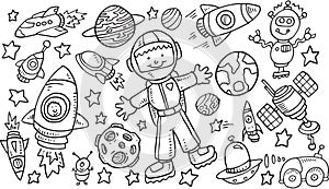 Outer Space Doodle VectorSet