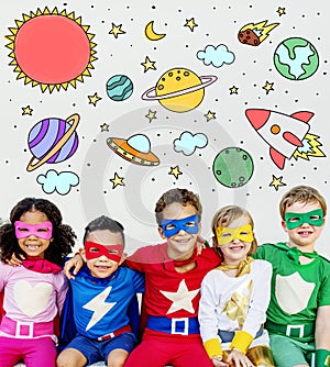 Outer Space Icons Drawing Graphics Concept