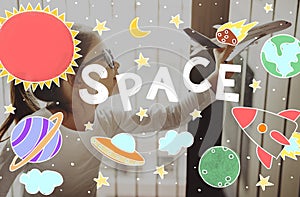 Outer Space Icons Drawing Graphics Concept