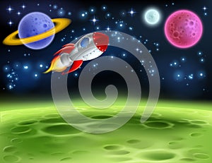 Outer Space Planet Cartoon Background