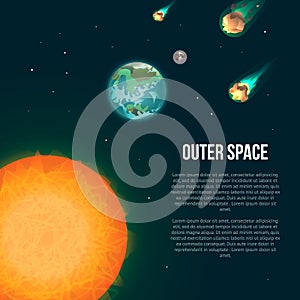 Outer space poster with earth