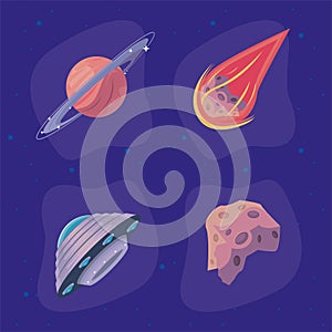 outer space four icons