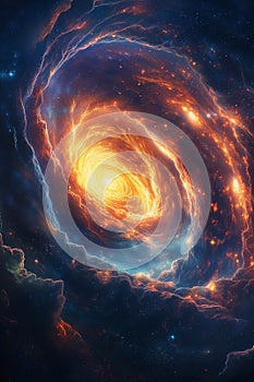 outer space with stars, constellations, galaxies, black hole in universe