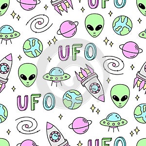 Outer space vector seamless pattern