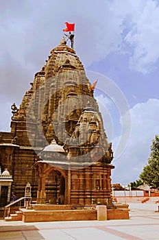 Outer view of Hatkeshwar Mahadev, 17th century temple, the family deity of Nagar Brahmins. Vadnagar, Gujarat