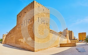 The outer wall of Al Fahidi Fort, Dubai, UAE
