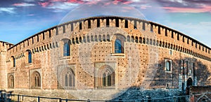 The outer wall of Castello Sforzesco (Sforza Castle) in Milan, I