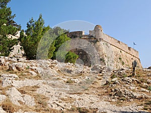 Outer Wall of the Fortezza of Rethymnon in Crete, Greece