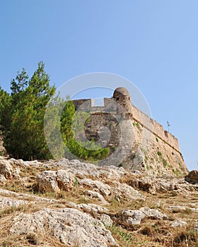 Outer Wall of the Fortezza of Rethymnon in Crete, Greece