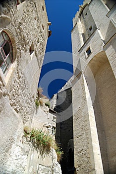 Outer wall of Palace of the Popes Avignon France
