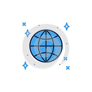 Outerspace with Globe vector concept colored icon or symbol photo