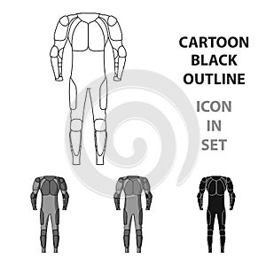 Outfitting for cyclists. Full body protection against falls.Cyclist outfit single icon in cartoon style vector symbol