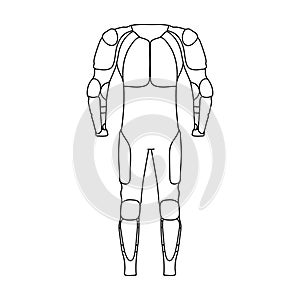 Outfitting for cyclists. Full body protection against falls.Cyclist outfit single icon in outline style vector symbol