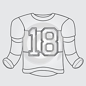 Outfitting a hockey player outline drawing