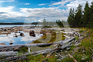 Outflow at coast of the White sea