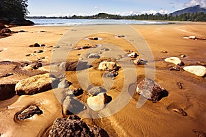 Outflow at ocean coast photo