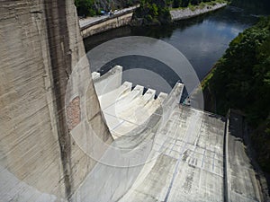 Outflow from slapy dam in czech republic