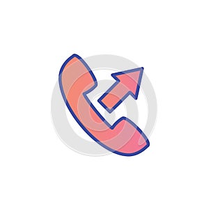 Outgoing call flat vector icon sign symbol