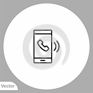 Outgoing call vector icon sign symbol