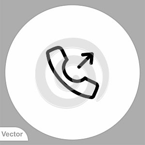 Outgoing call vector icon sign symbol