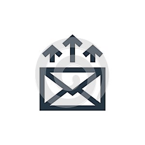 outgoing email icon vector from marketing concept. Thin line illustration of outgoing email editable stroke. outgoing email linear