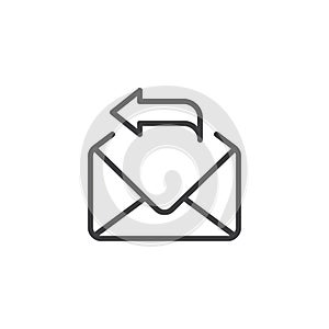 Outgoing message outline icon