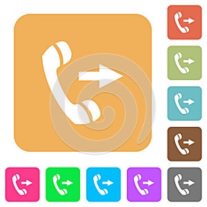 Outgoing phone call rounded square flat icons