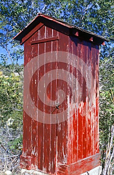 Outhouse painted red