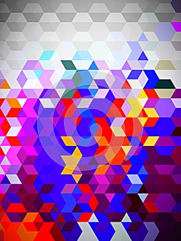 An outlandish geometric pattern of colorful triangles, rectangles