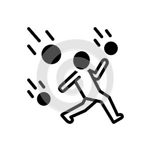 Black solid icon for Outlast, survive and live