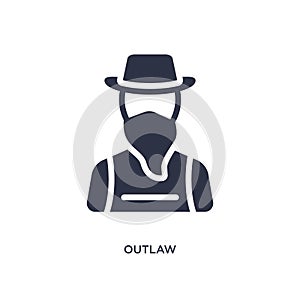 outlaw icon on white background. Simple element illustration from desert concept