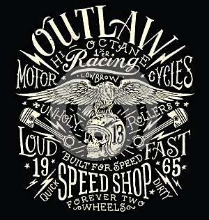 Outlaw Motors Vintage T-shirt Graphic