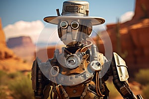 Outlaw Robot wild west. Generate Ai