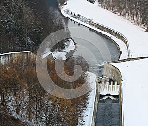 Outlet from the dam Rimov on river Malse