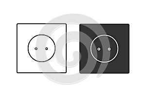 Outlet icon. Illustration of a white and black outlet for connecting electricity. Connector 