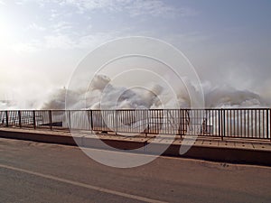 The outlet of the Merowe hydroelectric power station