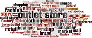 Outlet store word cloud