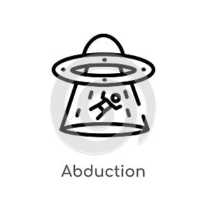 outline abduction vector icon. isolated black simple line element illustration from astronomy concept. editable vector stroke