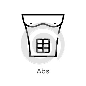 outline abs vector icon. isolated black simple line element illustration from health concept. editable vector stroke abs icon on