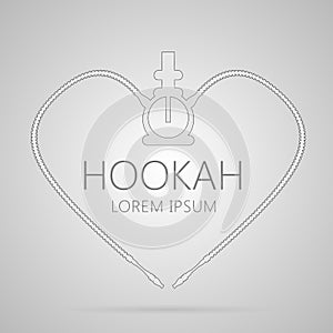 Outline abstract illustration of hookah